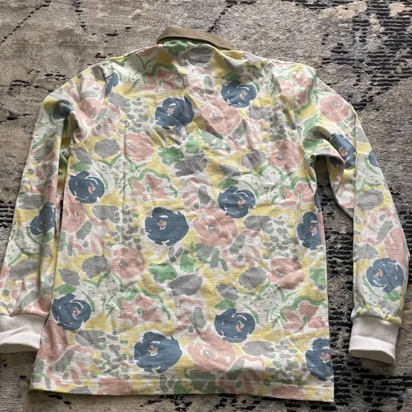Noah NYC Pastel Floral Long-Sleeve Polo - Picture 9 of 9